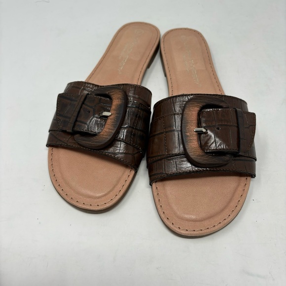 Unity In Diversity Alzira Coco Brown Leather Buckle Alide Sandal Size 40 US 9 - Picture 5 of 8